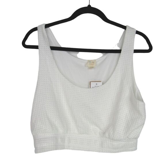 Surf Gypsy Women’s Waffle Knit Crop Top White Sz L - Picture 2 of 7